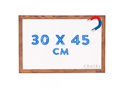 Chalky Manyetik Beyaz Yazı Tahtası Ahşap Çerçeveli 30x45 cm